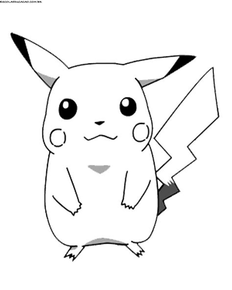 Pikachu para Colorir: +60 Desenhos Lindos para。